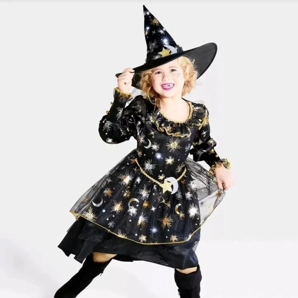 Target Moon & Star Witch Sorceress Halloween Dress Up Costume Little Girls